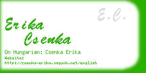 erika csenka business card